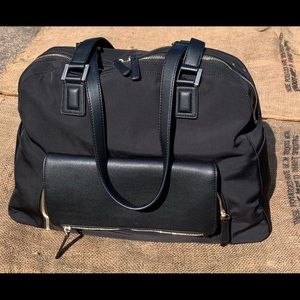 New Minkee Blue Carly tote black three in one bag.